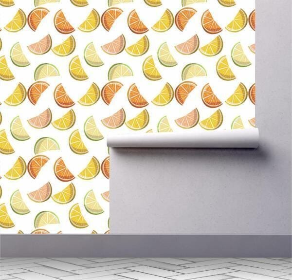 Papel De Parede Cozinha Fruta Limão Laranja Kit 02 Rolos A07 - 2