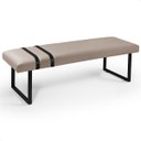 Ver imagem 4 de Banco Puff Estofado Decorativo Pés Industrial Ares 1.30cm Suede Bege