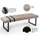 Ver imagem 2 de Banco Puff Estofado Decorativo Pés Industrial Ares 1.30cm Suede Bege