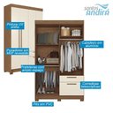 Ver imagem 4 de Guarda Roupa Solteiro 4 Portas Londrina Jatobá Areia - Santos Andirá