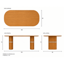 Ver imagem 4 de Mesa de Jantar Retangular 180cm em MDF e Lâmina Natural de Tauari Melina Mel
