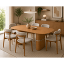 Ver imagem 3 de Mesa de Jantar Retangular 180cm em MDF e Lâmina Natural de Tauari Melina Mel