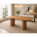 Ver imagem 2 de Mesa de Jantar Retangular 180cm em MDF e Lâmina Natural de Tauari Melina Mel