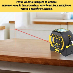 Trena Laser Digital 40m Fita Métrica 5m Multifuncional 3 em 1 - 7