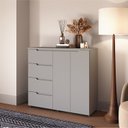 Ver imagem 1 de Cômoda para Quarto 4 Gavetas e 2 Portas MDF Línea