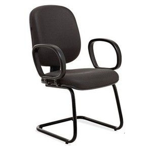 Cadeira Fixa Diretor Fire Base S com Braço - Tecido J.Serrano - Preto