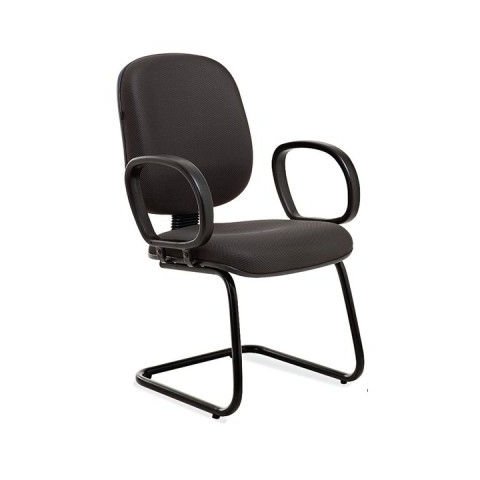 Cadeira Fixa Diretor Fire Base S com Braço - Tecido J.Serrano - Preto
