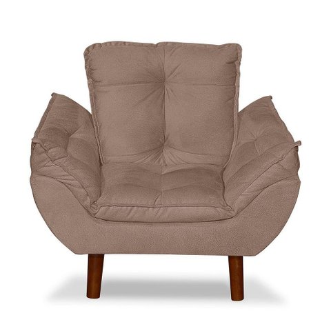 Mini Poltrona Cadeira Opala Infantil de Criança Suede Cappuccino