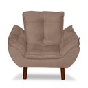 Ver imagem 1 de Mini Poltrona Cadeira Opala Infantil de Criança Suede Cappuccino