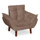 Ver imagem 3 de Mini Poltrona Cadeira Opala Infantil de Criança Suede Cappuccino