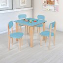 Ver imagem 1 de Conjunto Mesa e Cadeiras Colorê Infantil para Desenho Lazer:azul
