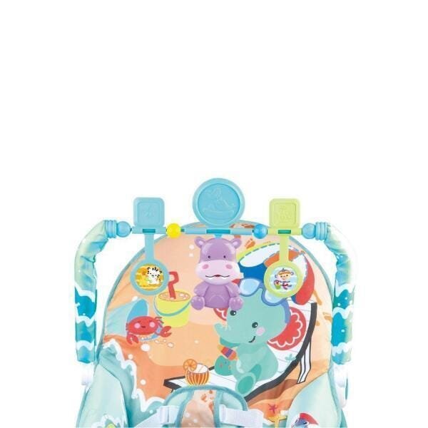 Cadeira Bebê Descanso Balanço Musical Vibratória Azul Oceano - 3