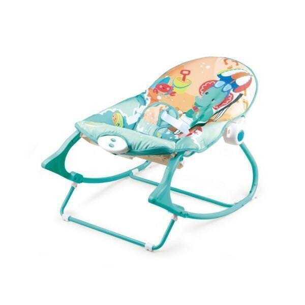 Cadeira Bebê Descanso Balanço Musical Vibratória Azul Oceano - 2