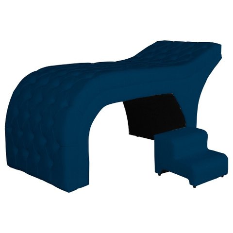 Maca Estofada Estética Capitonê 70 Cm Suede Marinho - Fm