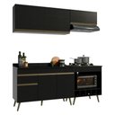 Ver imagem 2 de Cozinha Modulada Compacta para Forno/Cooktop com Pia 190cm Florença Multimóveis MCR2450 Preto