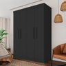 Guarda Roupa Solteiro Mariah 4 Portas Preto - Móveis Arapongas - 1