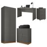 Kit Conjunto Escritório 4 Peças Cubic Cinza Caemmun - 1