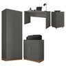 Kit Conjunto Escritório 4 Peças Cubic Cinza Caemmun - 1