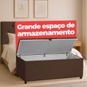 Ver imagem 3 de Cabeceira Queen Paris Estofada Painel com Recamier Baú 150cm para Cama Box Marrom - Arkell