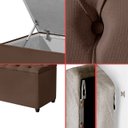 Ver imagem 6 de Cabeceira Queen Paris Estofada Painel com Recamier Baú 150cm para Cama Box Marrom - Arkell