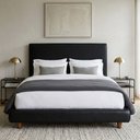 Ver imagem 2 de Cama Casal Pés Madeira Nami com Cabeceira Parise Corano Preto - Nexta Casa
