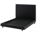 Ver imagem 1 de Cama Casal Pés Madeira Nami com Cabeceira Parise Corano Preto - Nexta Casa