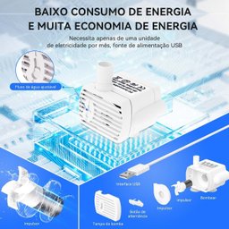 Bebedouro Fonte de Agua Gato Cao Cachorro Pet Reservatorio 2 Litros Usb Animal de Estimaçao Nivel de - 7