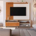 Ver imagem 1 de Estante Home para Tv até 60 Polegadas Havana 160cm Nature com Offwhite - Rede Móveis