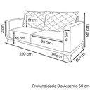Ver imagem 3 de Sofa Living 3 Lugares Nori 220cm Veludo Deluxe 2221 Ezz 2221