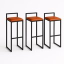 Ver imagem 2 de Kit 3 Banquetas Corino Ferro Cozinha Balcão Alta Bistro:caramelo