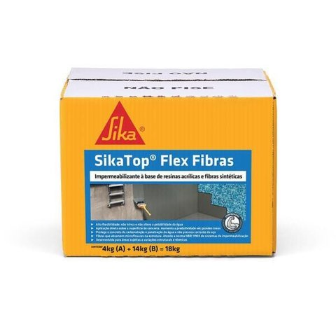 Impermeabilizante com Fibras. Sikatop Flex Fibra Caixa 18kg