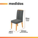 Ver imagem 4 de Conjunto Sala de Jantar Mesa Tampo em Vidro 1,20m 4 Cadeiras Tati Cedro - Cinza