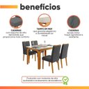 Ver imagem 5 de Conjunto Sala de Jantar Mesa Tampo em Vidro 1,20m 4 Cadeiras Tati Cedro - Cinza