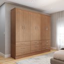 Ver imagem 1 de Guarda-roupa Casal Madri 6 Portas 9 Gavetas Cinamomo - Panorama Móveis