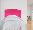 Ver imagem 1 de Cabeceira Solteiro Estofada Línea Tachas em Veludo Rosa Pink