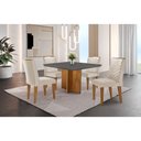 Ver imagem 1 de Conjunto Sala de Jantar Mesa Olímpia 90cm Mdf Canto Reto e 4 Cadeiras Liz Moderna