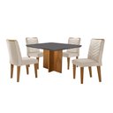 Ver imagem 2 de Conjunto Sala de Jantar Mesa Olímpia 90cm Mdf Canto Reto e 4 Cadeiras Liz Moderna