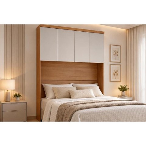 Armário Ponte Modulado Aéreo 4 Portas Rizon Cinamomo N. Horizonte