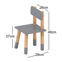 Conjunto Mesa Infantil 2 Cadeiras Colorir - Cinza - 4