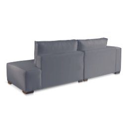 Sofá 2 3 4 Lugares Modulado Almofada Solta Molas Istambul Braço Esquerdo Veludo Cinza Medio 1,9m - 3