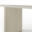 Ver imagem 3 de Mesa de Jantar Retangular C/ Vidro para 8 Lugares Lintz 219 Cm - Off White Fosco C/ Pu Bege -