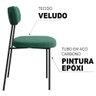 Cadeira Decorativa Estofada Sala de Jantar Mila Veludo Verde - FdECOR - 3