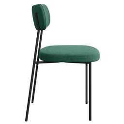 Cadeira Decorativa Estofada Sala de Jantar Mila Veludo Verde - FdECOR - 2 Cadeira Decorativa Estofada Sala de Jantar Mila Veludo Verde - FdECOR - 2