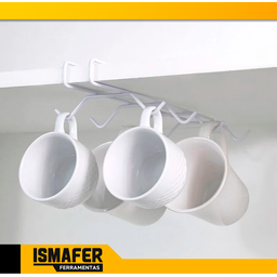 Porta Xícaras Suporte Organizador Suspenso Viena Branco Bel - 5