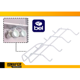 Porta Xícaras Suporte Organizador Suspenso Viena Branco Bel - 2