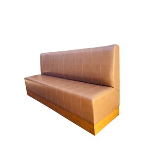 Sofá Banco Para Lanchonete Madeira 1,20m Sintético Marrom Restaurantes Bares Pizzaria