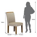 Ver imagem 3 de Cadeira para Mesa de Jantar Jade Mdf Kit 2 Peças Freijó Linho Palha – Leifer Móveis