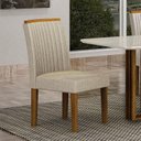 Ver imagem 5 de Cadeira para Mesa de Jantar Jade Mdf Kit 2 Peças Freijó Linho Palha – Leifer Móveis