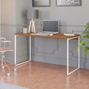 Ver imagem 1 de Mesa de Escritório Escrivaninha Vintage Aço Industrial 136cm Canela/branco