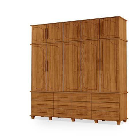 Guarda Roupas Berlim 100% Mdf C/ 10 Portas 12 Gavetas Pés Madeira - Luapa - Carvalho New